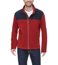 Tommy Hilfiger mens fleece jacket with upper blue color block