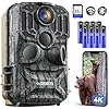 DEATTI Trail Camera 48MP 4K Game Camera with 8 Batteries 32G SD Card,WiFi Bluetooth Connection,Trail Cameras with Night Vison Motion Activated Waterproof for Wildlife Deer Outdoor 0.1s Trigger Time