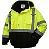 SKSAFETY High Visibility Reflective Jackets for Men, Waterproof Class 3 Safety Jacket with Pockets, Hi Vis Yellow Coats with Black Bottom, Mens Work Construction Coats for Cold Weather, 3XL, 1 Pack