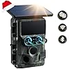 Trail Camera Solar Powered - Dual Lens 60MP 4K 30FPS WiFi Bluetooth Game Camera with Starlight Night Vision, IMX458 Sensors Trail Camera 0.1S Trigger IP66 Waterproof for Outdoor Wildlife Monitoring