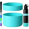 Miracredo 2 PCS Silicone Water Bottle Boot, Protective Silicone Sleeve, Anti-Slip Bottom Cover with Silicone Ring, Fit Simple Modern, Fit Iron Flask, Fit Thermoflask and for Hydro Flask