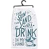 Primitives by Kathy 35662 LOL Made You Smile Dish Towel, 28", Drink in Hand