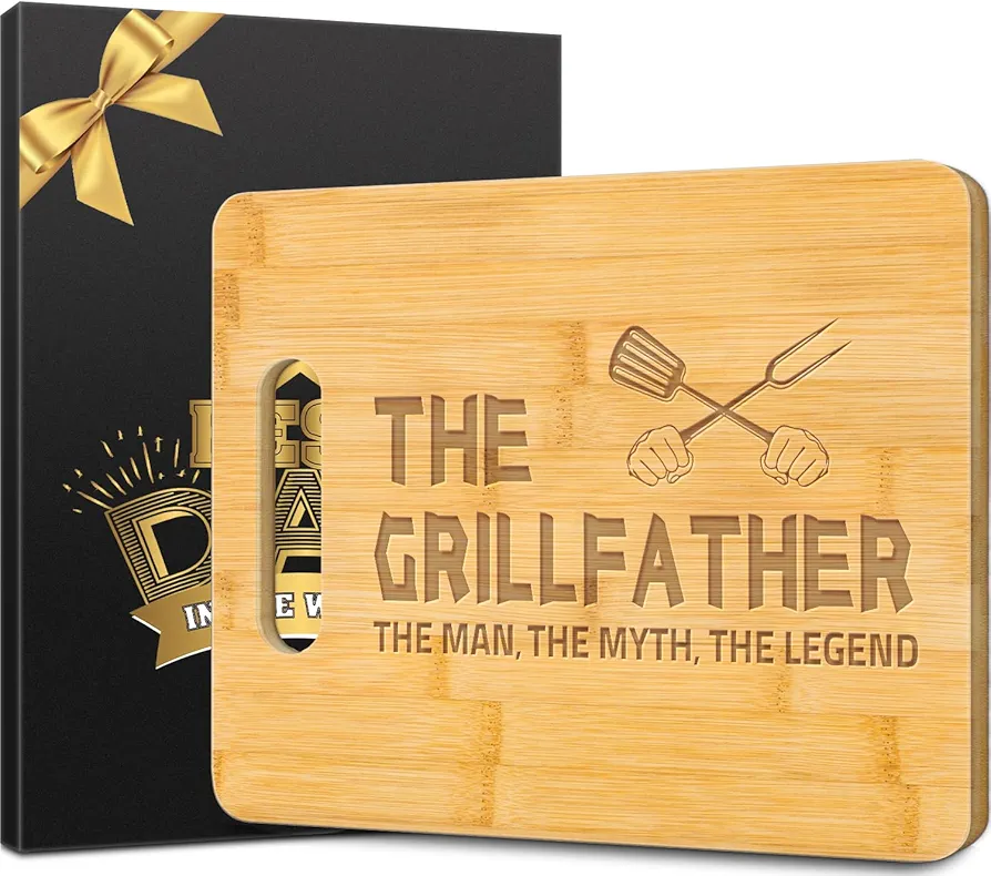 Gifts for Dad Engraved Bamboo Cutting Board Dad Unique Christmas Birthday Gift from Daughter Son - The Man The Myth, The Legend, Fathers Day Gift