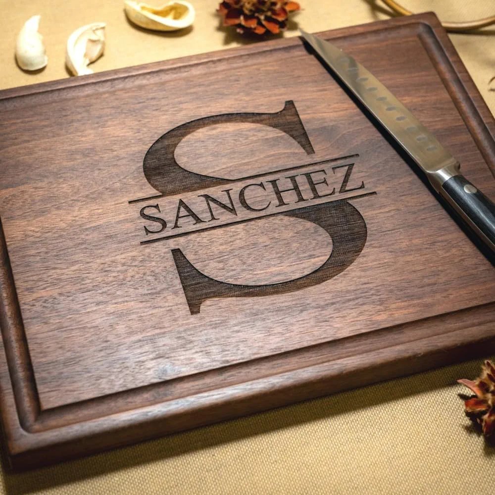 Personalized Cutting Board, Custom Handmade Wood Engraved Charcuterie – Ideal Wedding, Engagement, Anniversary, Elopement, Bridal Shower, Housewarming Gift for Couples & Families 050