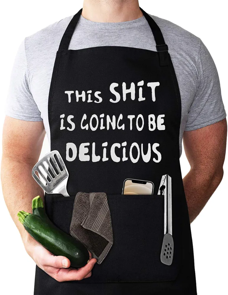 Aprons for Men, Mens Apron, Funny Aprons for Men, Husband Birthday Gift, Perfect for Kitchen Cooking, BBQ, Baking, Gifts for Husband, Father's Day Gifts for Dad.