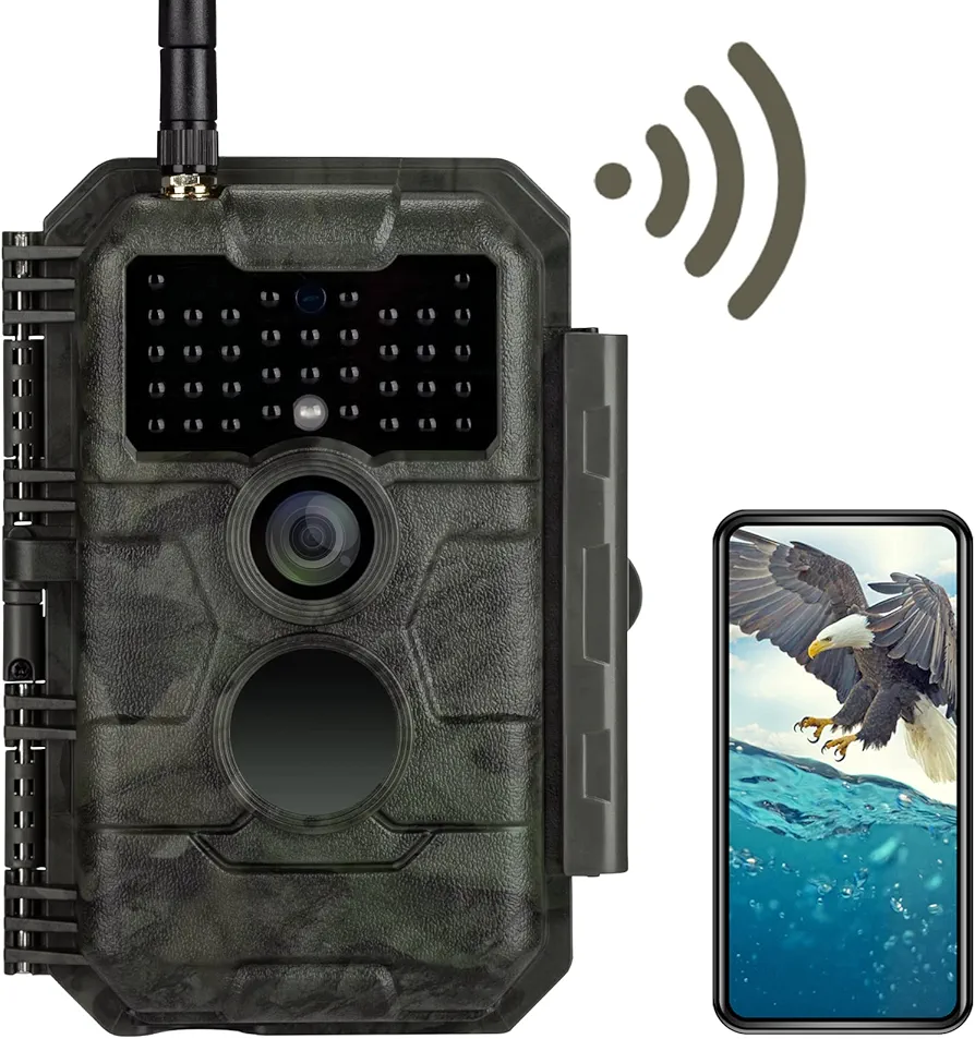 GardePro E6 Trail Camera WiFi 48MP 1296P Game Camera with No Glow Night Vision Motion Activated Waterproof for Wildlife Deer Scouting Hunting or Property Security, Camo