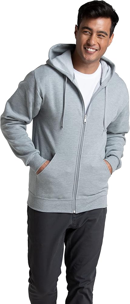 Fruit of the Loom Men's Eversoft Fleece Hoodies, Moisture Wicking & Breathable, Full Zip Hooded Sweatshirt