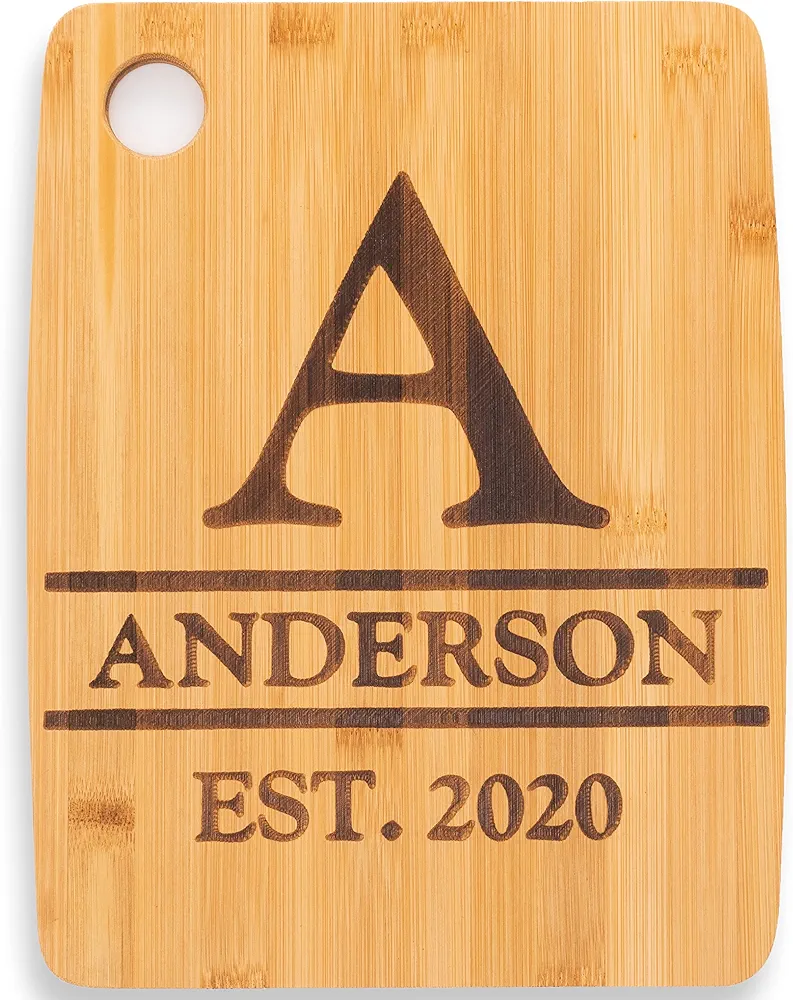 Custom Catch Personalized Cutting Board Wedding Gift - Durable Bamboo (Monogram)