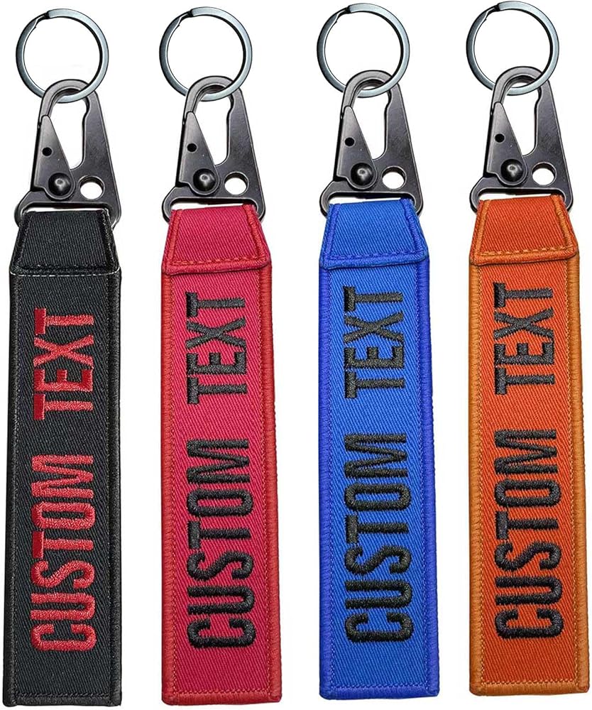 Graceful life Personalized keychain, custom name number tag, key ring accessories, embroidery keyring for luggage，crate，belt，gear，keyring,unisex-adult,Black