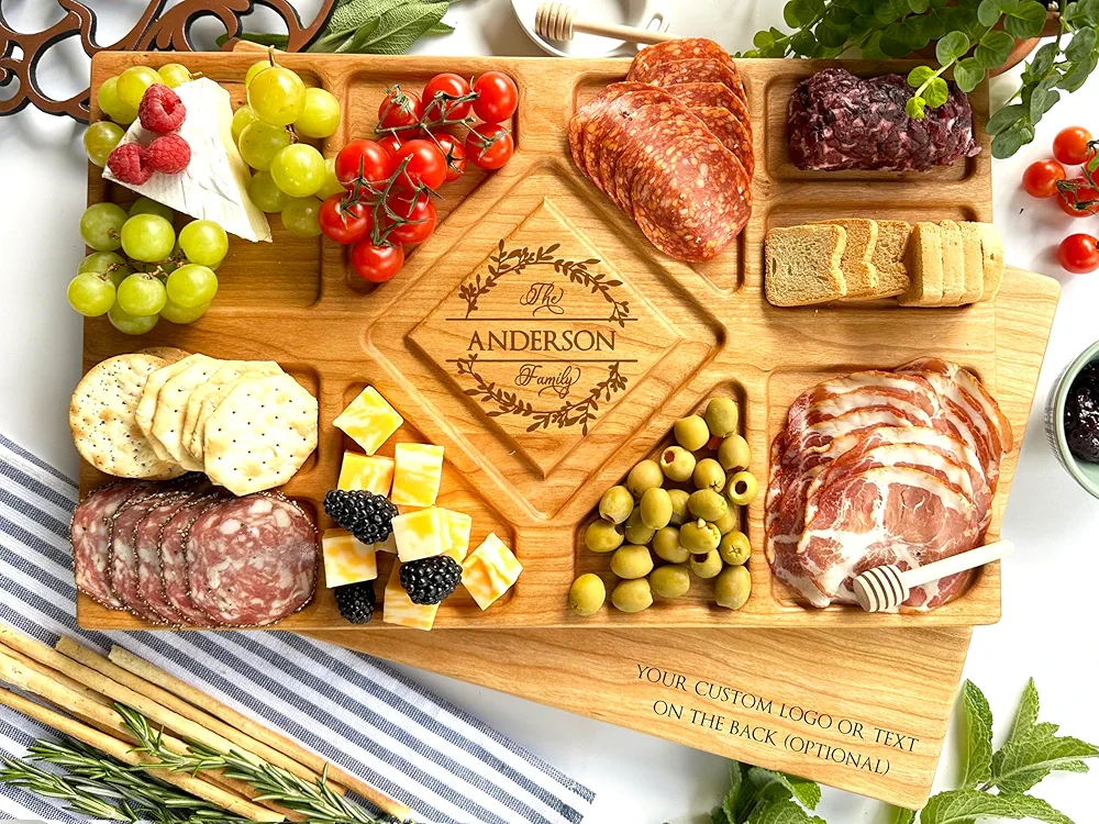 Personalized Charcuterie Board. Engraved Boards. Cheese Board. Custom Charcuterie Boards. USA made. Cutting Board. Christmas Charcuterie Boards.