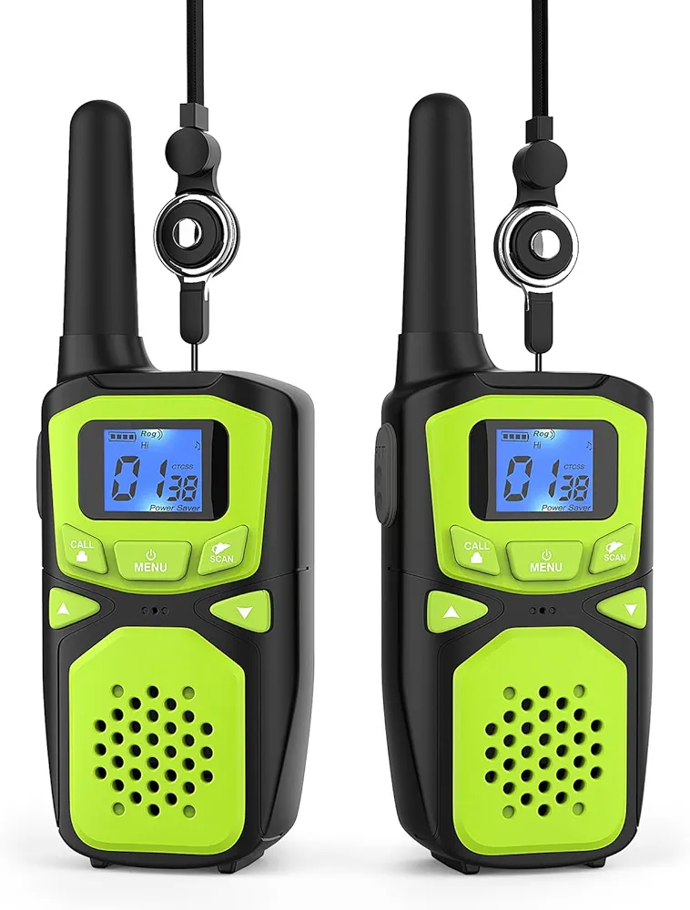 Adult Walkie Talkies Long Range Rechargeable Portable Two-Way Walkie Talkie, Camping Gear, SOS Sirens, NOAA Weather Alarms, Kid's Toys, Easy-to-Use Walkie Talkies,2 Packs(No Batteries)