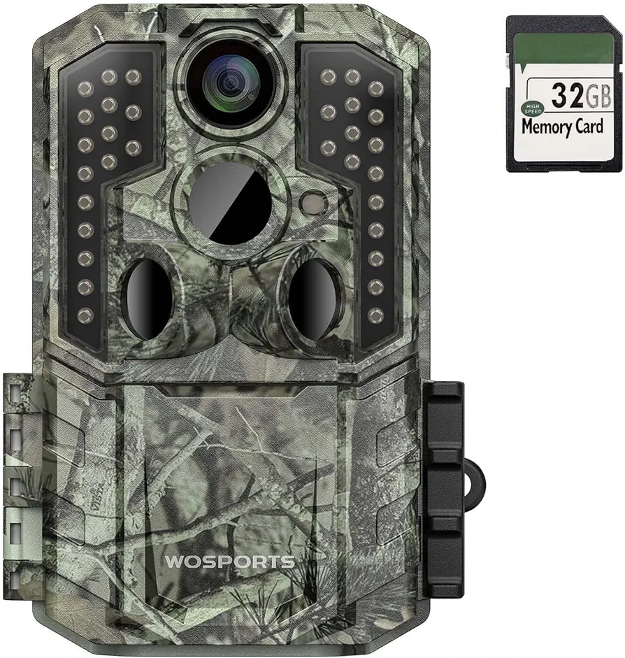 WOSPORTS Trail Camera,30MP 1920P Game Hunting Camera with Night Vision IP66 Waterproof 2.0''LCD 120°Wide Camera Lens for Outdoor Scouting Wildlife Monitoring Home Security