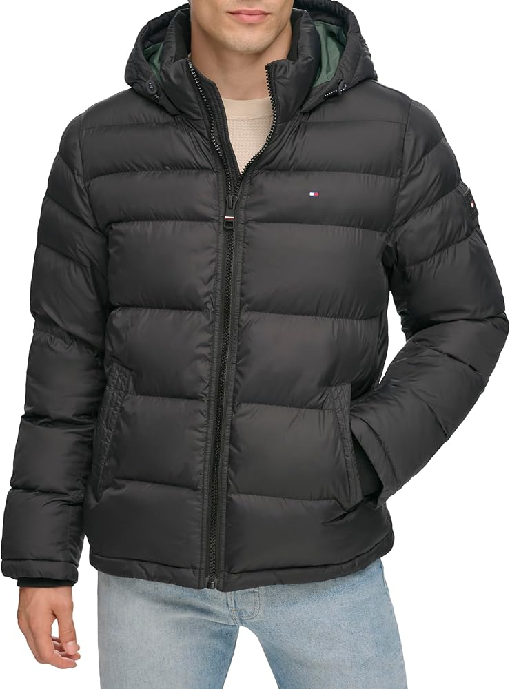 Tommy Hilfiger Men's Down Alternative Hooded Puffer Jacket (Standard and Big & Tall)