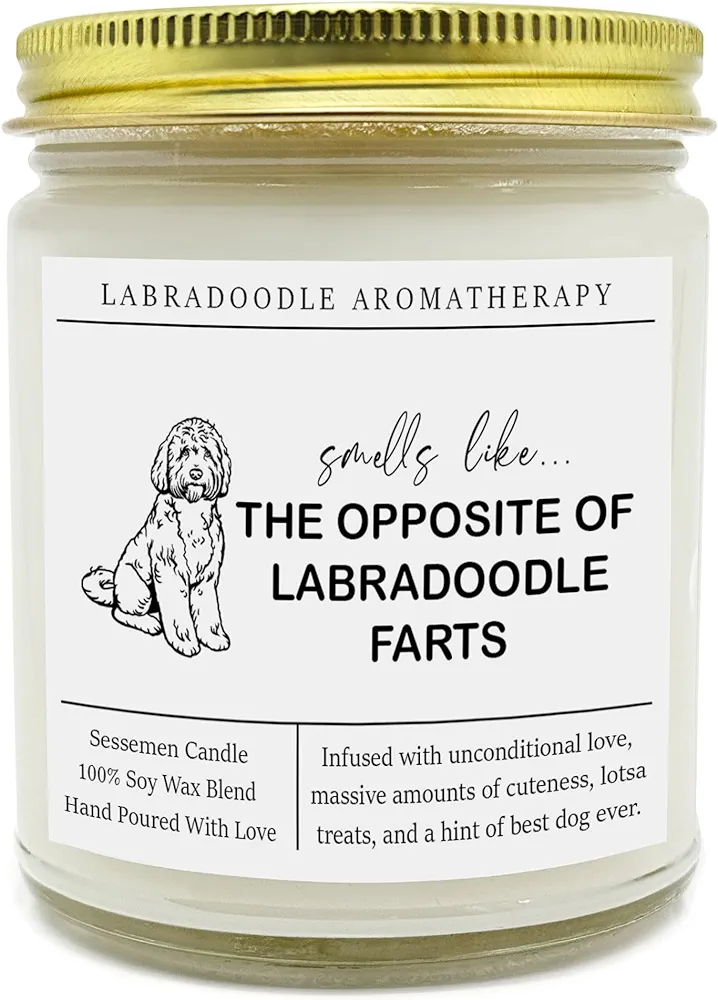 Labradoodle Candle, Labradoodle Gift, Labradoodle Clear Jar Candle, Candle Non-Toxic, for Autumn, Winter, Fall