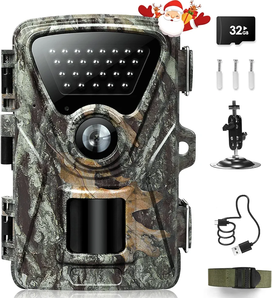 MAXDONE Trail Camera Hunting Camera Game - 1520P 28MP Trail Camera with Night Vision Motion Activated Waterproof IP66 Trail Cam 0.2s Trigger Time with 850nm Game Cameras and 2” LCD Wildlife Camera