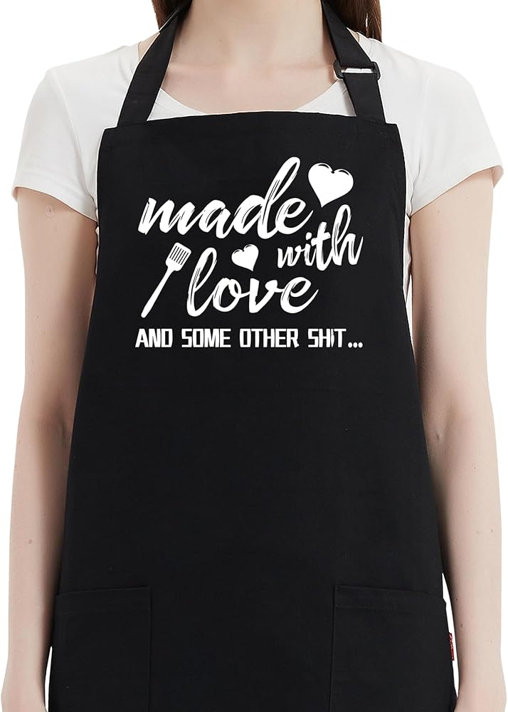 Kaidouma Funny Aprons for Women - Women’s Funny Kitchen Chef Cooking Baking BBQ Grill Aprons with 2 Pockets - Birthday Mother’s Day Anniversary Christmas Valentine’s Day Gifts for Mom, Wife, Her