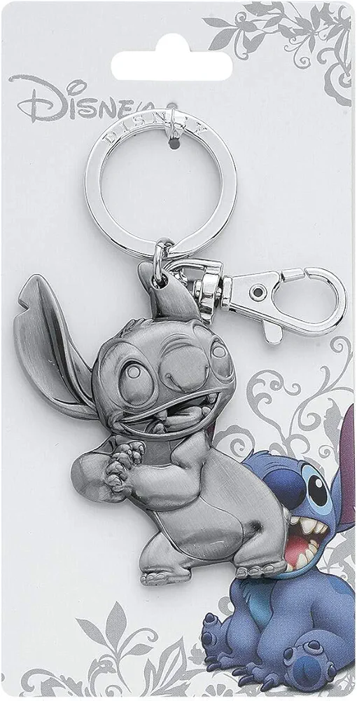 Disney Stitch Pewter Key Ring Silver, 3"