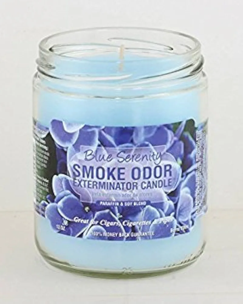 Smoke Odor Exterminator, Blue Serenity 13oz Jar Candle, 13 oz, 13 Ounce