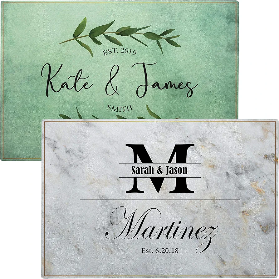 Personalized Glass Cutting Board, Tempered Glass Cutting Board | 12 Designs, 16x11 | Housewarming Gifts, Personalized Wedding Gifts for Couple | Custom Cutting Boards for Kitchen, Kitchen Sign