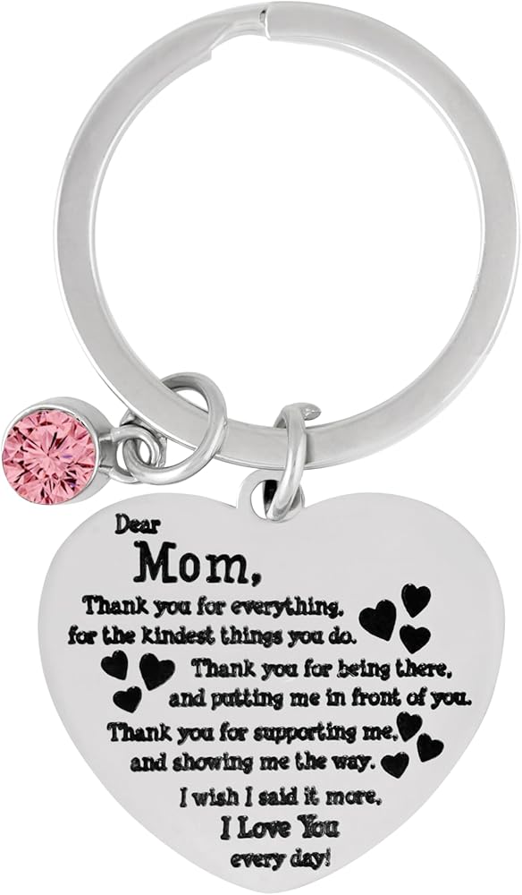 HAQUIL Thank You Mom Keychain, Mother's Day Gifts for Mom from Daughter, Mom Keychain, Mama Keychain