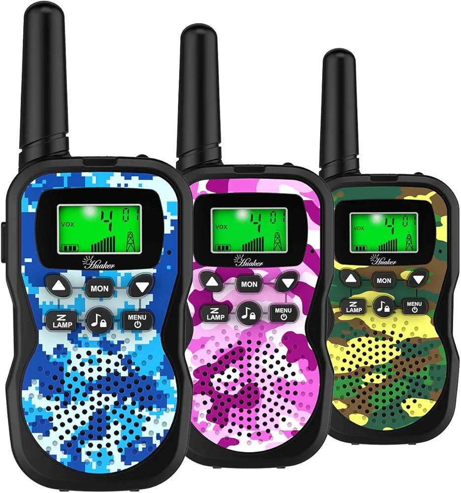 Kids Walkie Talkies,3 Pack 22 Channels 2 Way Radio Toy with Flashlight and LCD Screen,3 Miles Range Walkie Talkies for Kids Outside Adventures, Camping, Hiking