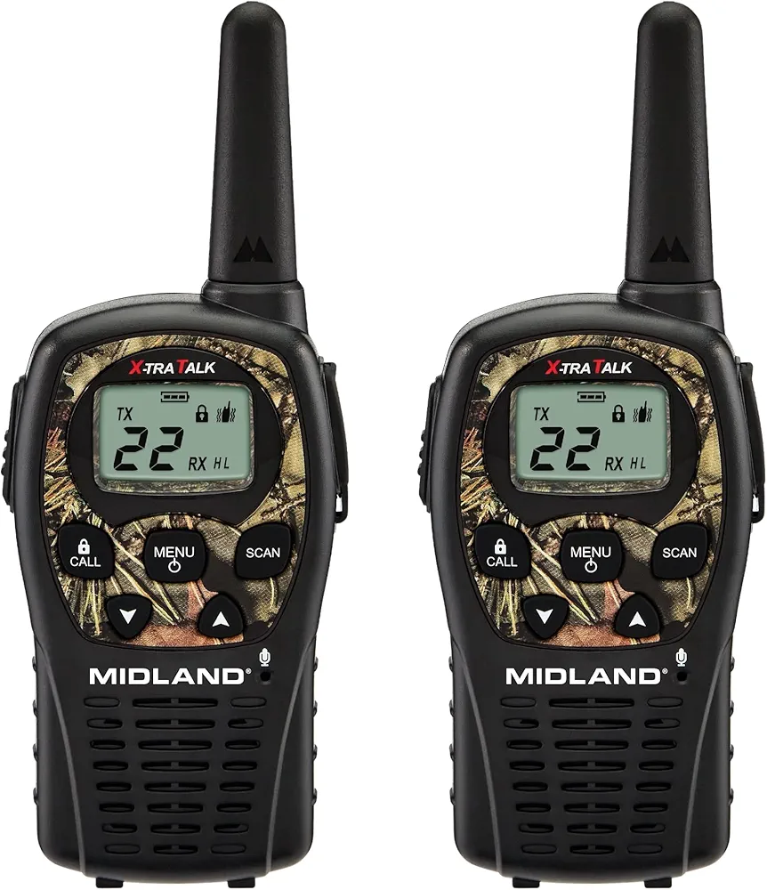 Midland LXT535VP3 FRS Walkie Talkie - Long Range Two-Way Radio Channel Scan, Silent Operation (Mossy Oak Camo, 2 Radios)