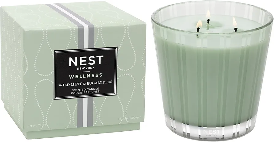 NEST New York Wild Mint & Eucalyptus Scented 3-Wick Candle