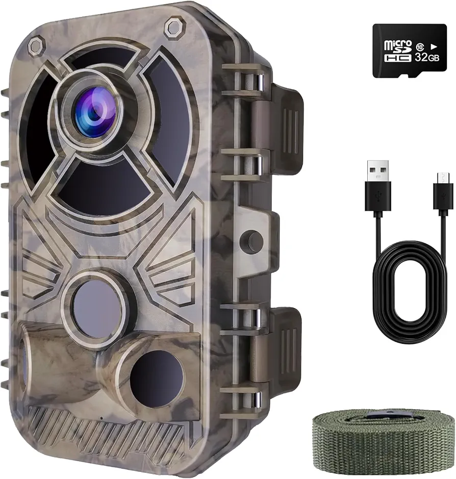 2.7K Trail Camera, Game Cameras with Night Vision Motion Activated Ip66 Waterproof 0.2s Trigger Speed,Suitable for Wildlife Detection,Monitoring Outdoor Pet and Home Security