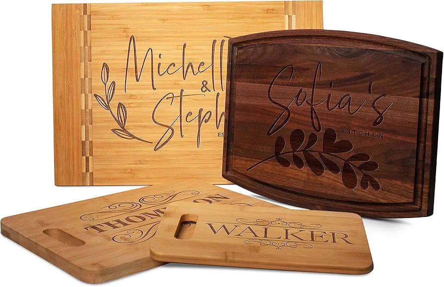 Personalized Cutting Board, 11 Designs & 5 Wood Styles Cutting Board - Wedding Gifts for the Couples, Housewarming Gifts, Christmas Gift for Parents and Grandma 6x9