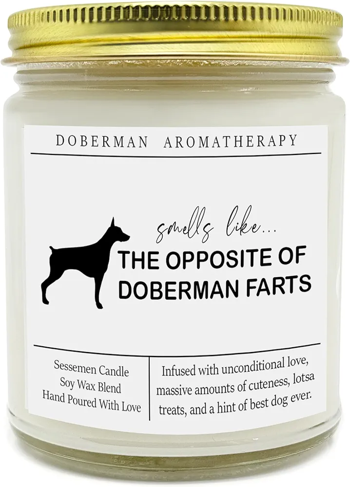 Doberman Candle, Doberman Clear Jar Candle, Doberman Gift for Dog Lover, Candle for Winter, Autumn, Fall, Candle 4Oz 9Oz (9Oz, Pumpkin Spice)