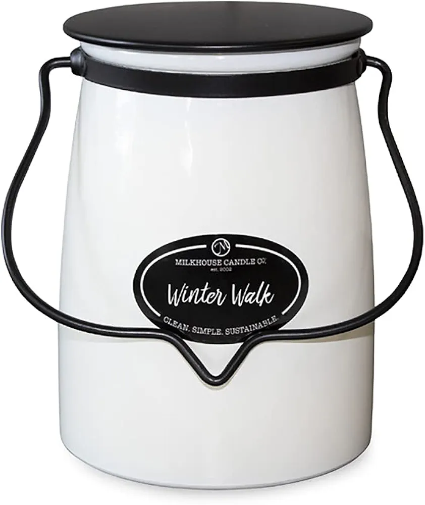 Milkhouse Candle Company - Winter Walk - Creamery Collection - 22oz Single Cotton Wick Soy Candles with Beeswax - Long Burn Time, Made in The USA - Non Toxic, Premium Scented Candles