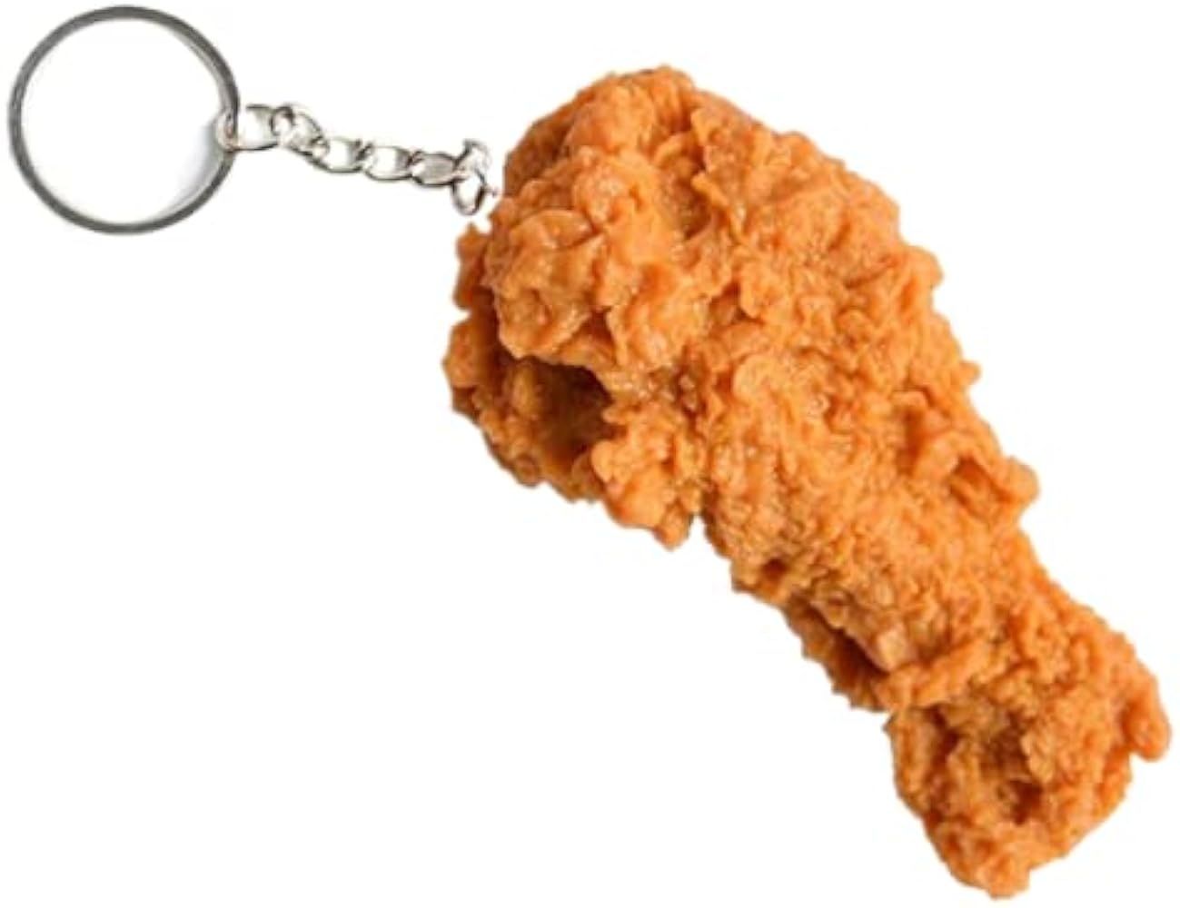 tenghong2021 Imitation Food Keychain Fried Chicken Leg Nuggets Wing Creative Keyring Fun Cute Handbag Purse Car Accessories