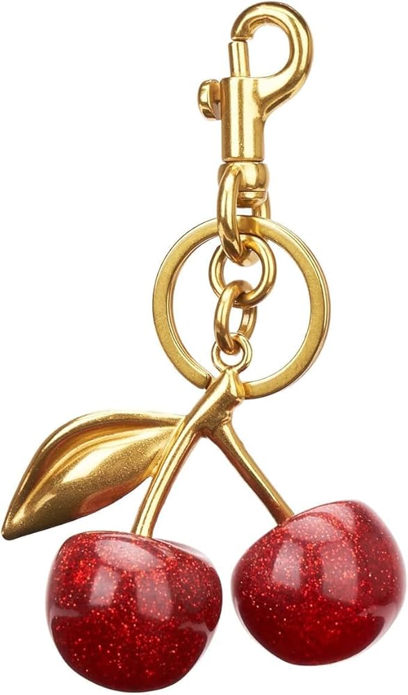 Cherry Bag Charm purse charms Keychain- car cherry accessories keychian gifts for women, Small, Golden