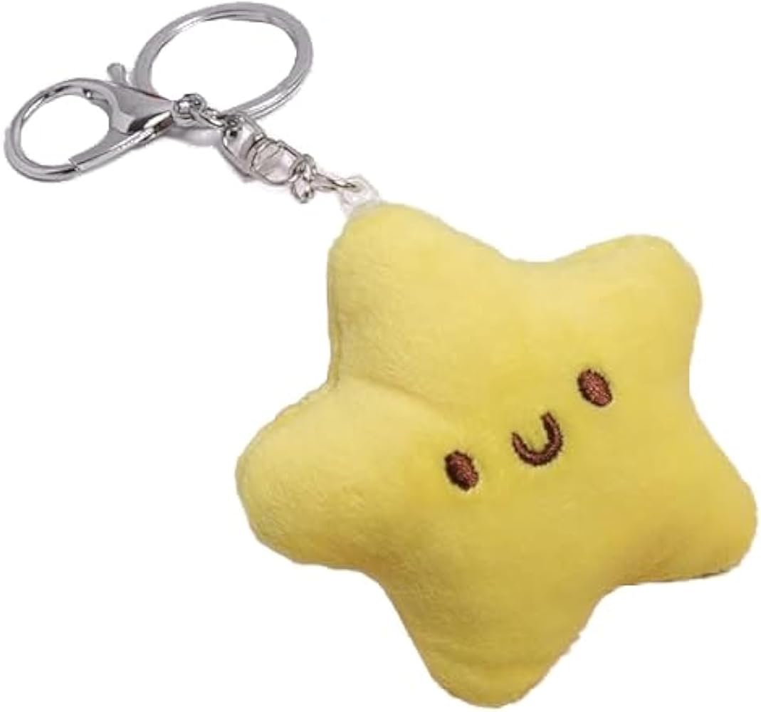 1Pcs Yellow Plush Star Keychain Backpack Accessories Doll Pendant Heart Healing in Addition to Serving as a Keychain Women's Keyrings and Keychains