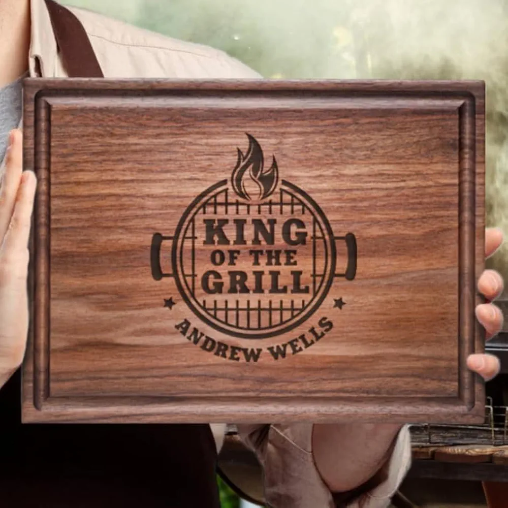 Personalized Cutting Board, Custom Handmade Engraved Charcuterie – Perfect BBQ Gift for Fathers Day, Birthday, Christmas, Dad, Grandpa – Ideal for Grilling & Barbecue Lovers 131