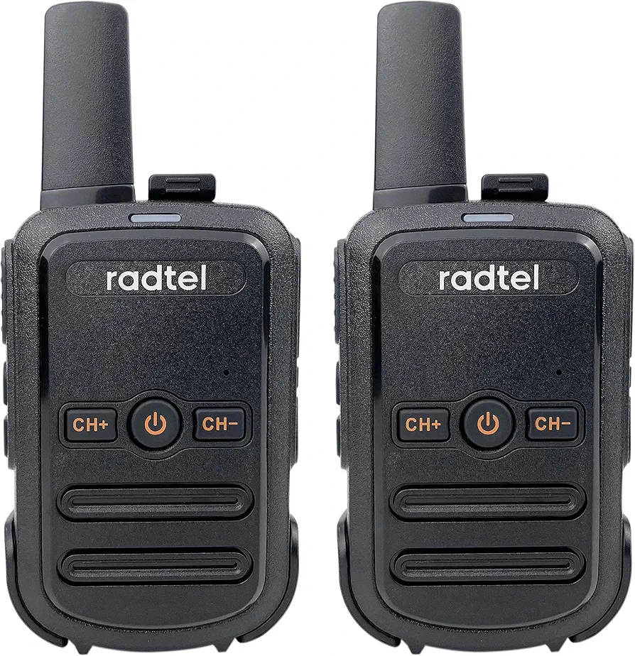 Radtel RT12 Walkie Talkies for Adults Rechargeable 2 Pack, Long Range Handheld FRS Two Way Radio 16CH Handsfree VOX for Camping Hiking (Black)