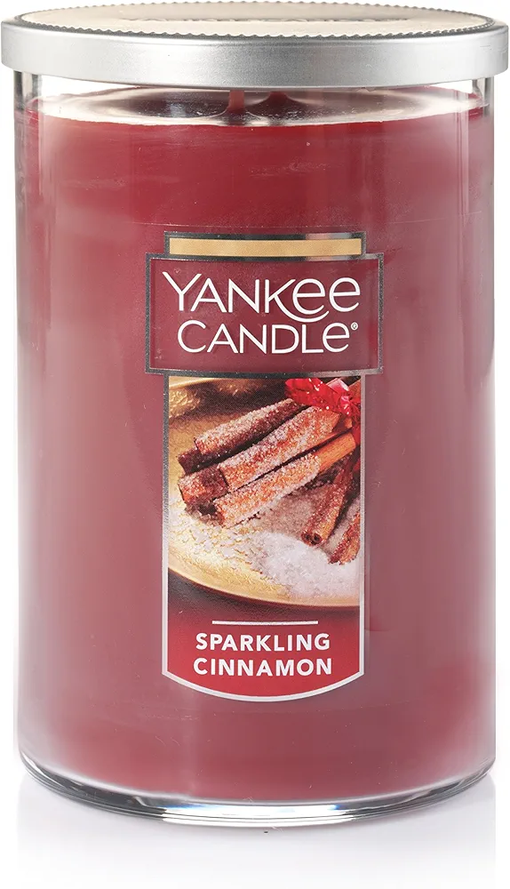 Yankee Candle Sparkling Cinnamon, Classic 22oz Large Dual-Wick Tumbler Candle, Long-Lasting Burn Time, Ideal for Holidays and Gift-Giving