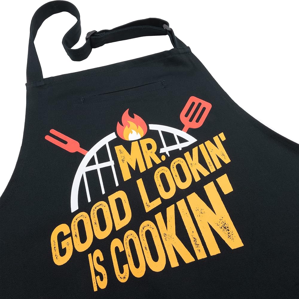 Mr Good Lookin Cooking Apron, Kitchen Apron for Men, Ideal Christmas or Father's Day Gift, Gift Set or Apron Only