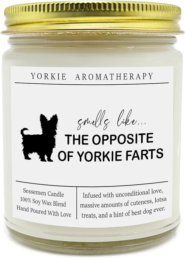 Yorkie Candle, Yorkie Candle Gift, Clear Jar Candle, Soy Wax Candle for Autum, Winter, Fall