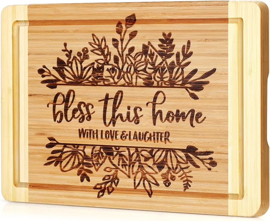 House Warming Gifts for New Home, Engraved Cutting Board Housewarming Gifts, New Home Gift Ideas for New Homeowner, New House Gifts for Women Men Couple Neighbor Friend Family - Bless This Home