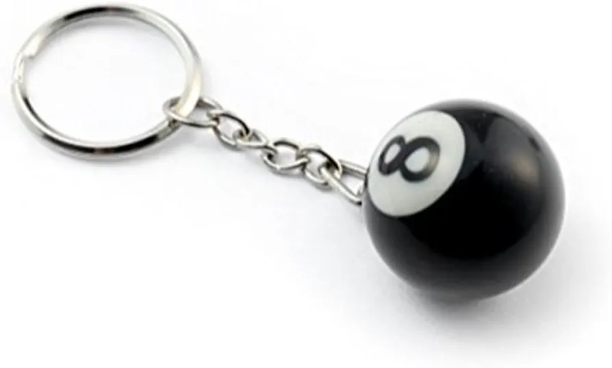 BeeSpring 8 Ball Keychain Creative Key Chain Diameter 0.98 In