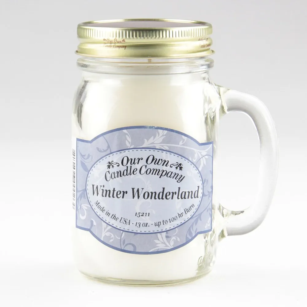 Our Own Candle Company, Winter Wonderland Scented Mason Jar Candle, 100 Hour Burn Time, 13 Ounces