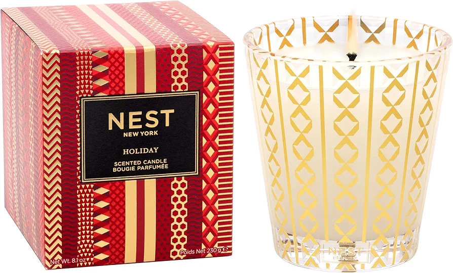 NEST New York Scented Classic Candle, Holiday - 8.1 oz - Up to 60-Hour Burn Time - Reusable Glass Vessel