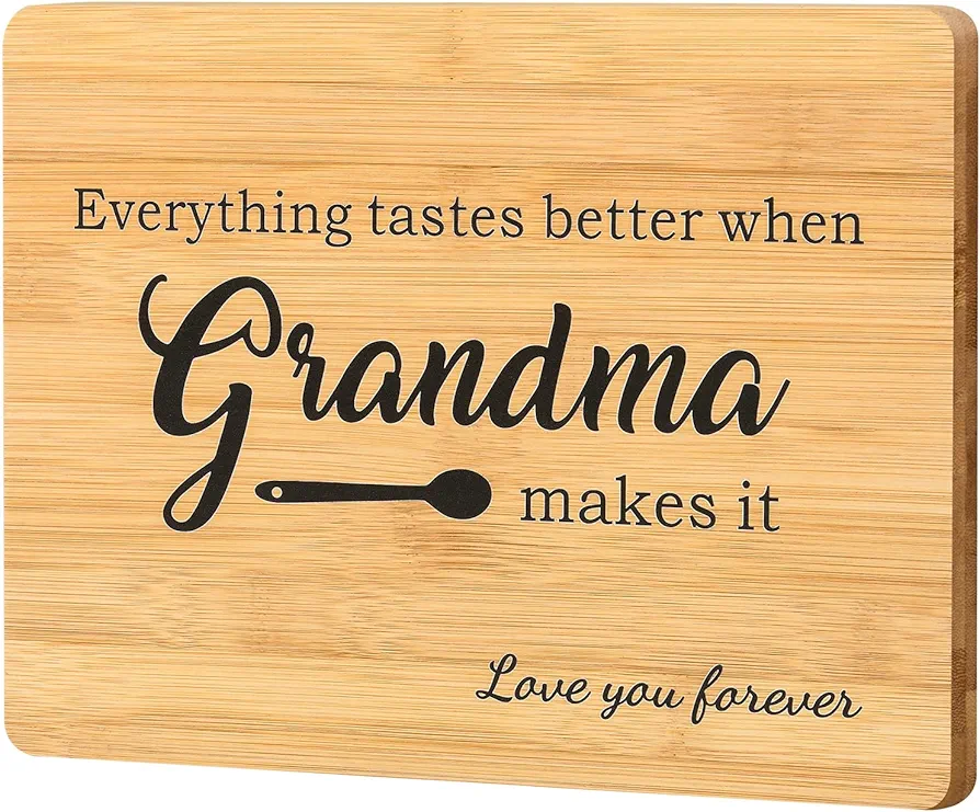 Gifts for Grandma Christmas, Grandma Birthday Gifts, Personalized Decorative Kitchen Wooden Cutting Board, Cute Birthday Christmas Gifts for Grandma