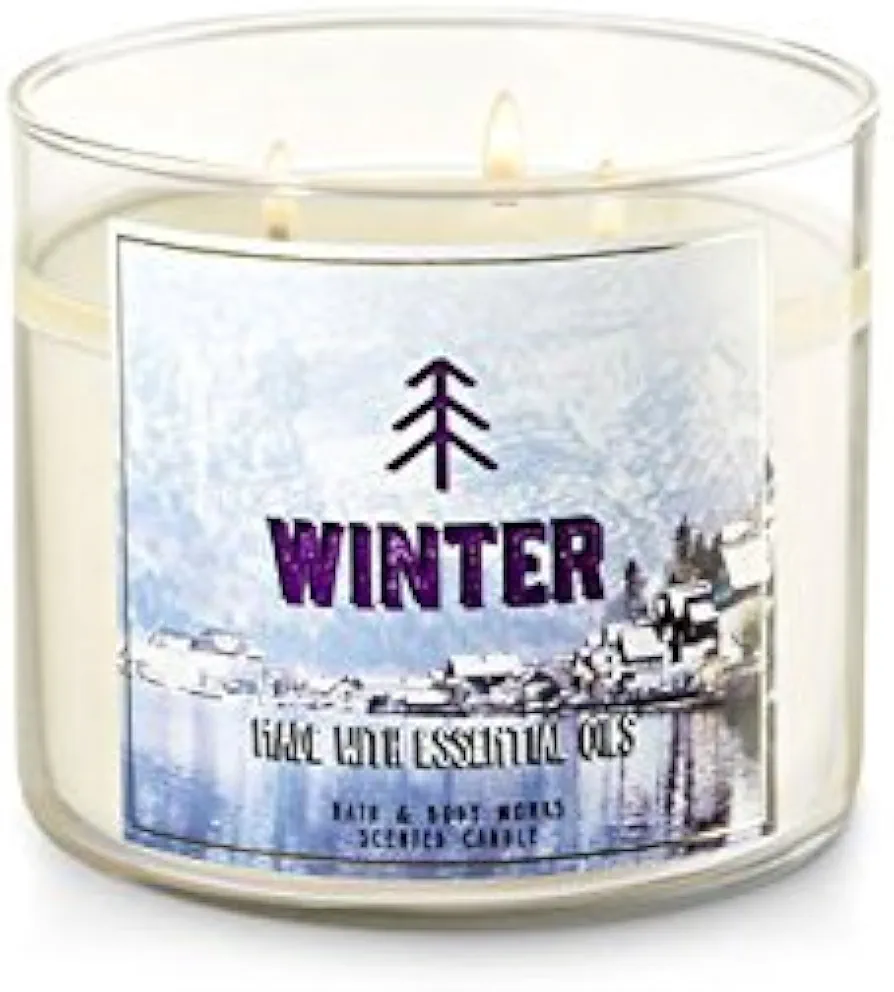 Bath and Body Works Candle Winter Fragrance 3 Wick 14.5 Ounce Essential Oils Winter