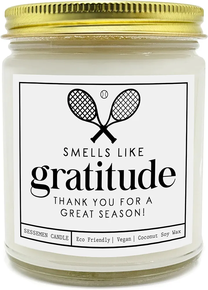 Tennis, Tennis Gift, Clear Jar Candle, Candle Non-Toxic, for Autumn, Winter, Fall