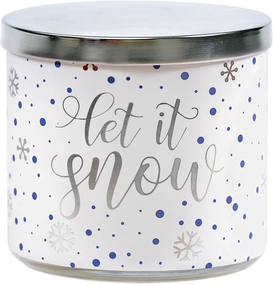 Snowflakes Candle, Let it Snow Winter Scented Candle, Large 3 Wicks, 14 oz Snowflakes