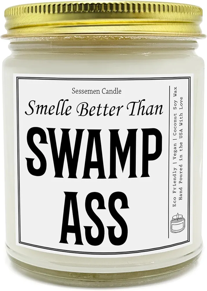 Swamp Ass Candle, Swamp Ass Candle Gift, Clear Jar Candle, Soy Wax Candle for Autum, Winter, Fall (4Oz, Lavender)