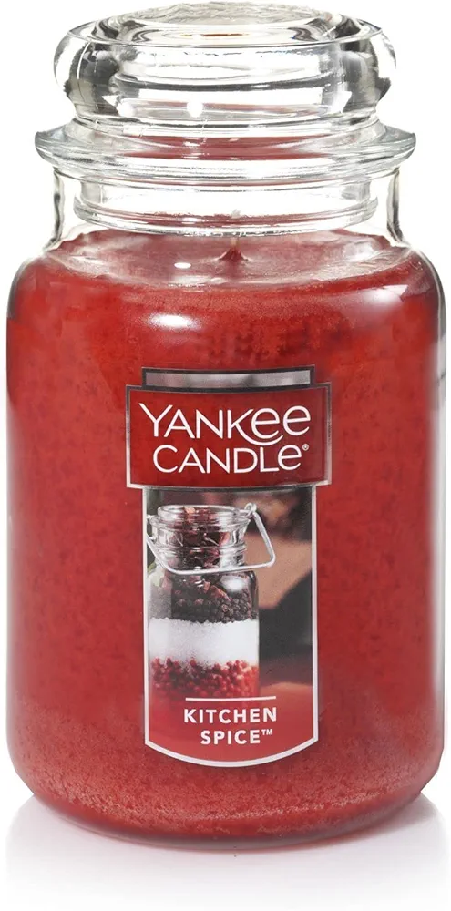 Yankee Candle Kitchen Spice Scented, Classic 22oz Large Jar, Single Wick, Over 110 Hours of Burn Time, Ideal for Home, Celebrations, Gifting