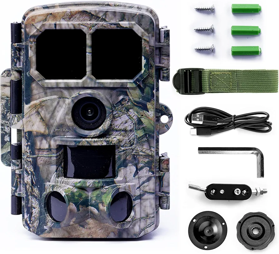 CAMOGLIDE Trail Camera - 48MP HD Game Cameras with Low Glow Night Vision, 120°Wide Lens, IP65 Waterproof with Blazing-Fast 0.2s Trigger Motion. Hunting Camera for Monitoring, Hunting, and Survillence